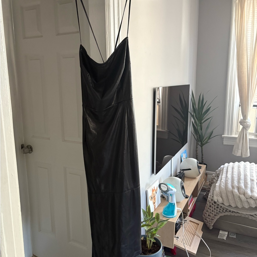 Good American Black Slip Dress with Spaghetti Straps